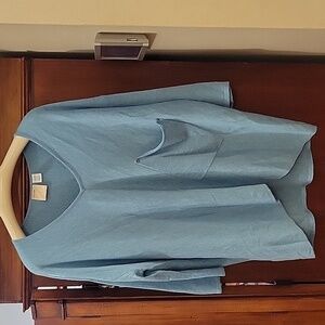 Kerisma | Raven V-neck Mercerized Wool Blend Top in Blue - Size S/M